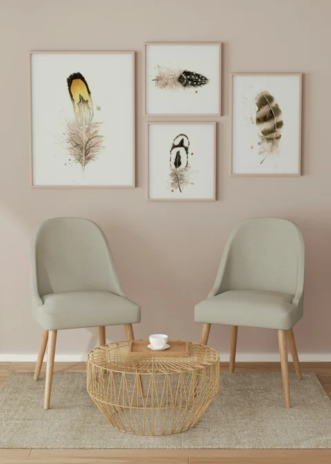 Image of a feather watercolor painting by Shayna Larsen, originals & prints available