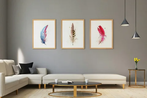 Image of a feather watercolor painting by Shayna Larsen, originals & prints available