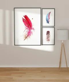Image of a feather watercolor painting by Shayna Larsen, originals & prints available