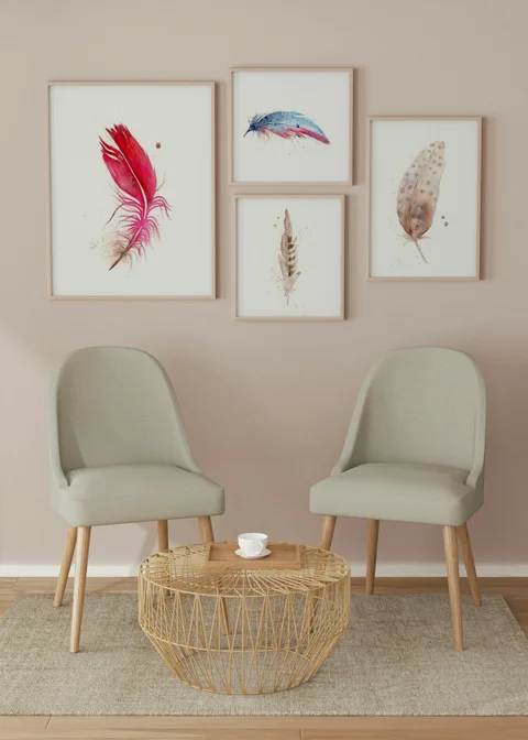 Image of a feather watercolor painting by Shayna Larsen, originals & prints available