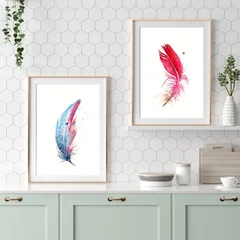 Image of a feather watercolor painting by Shayna Larsen, originals & prints available