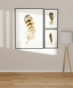 Image of a feather watercolor painting by Shayna Larsen, originals & prints available