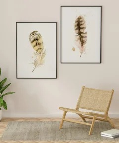 Image of a feather watercolor painting by Shayna Larsen, originals & prints available
