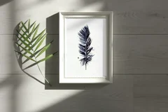 Image of a feather watercolor painting by Shayna Larsen, originals & prints available