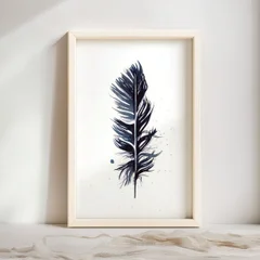 Image of a feather watercolor painting by Shayna Larsen, originals & prints available