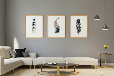 Image of a feather watercolor painting by Shayna Larsen, originals & prints available