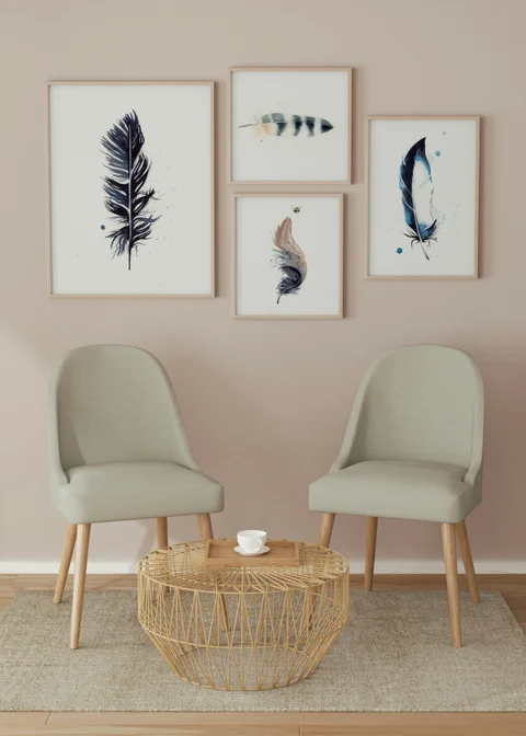 Image of a feather watercolor painting by Shayna Larsen, originals & prints available