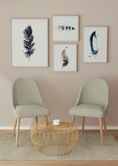 Image of a feather watercolor painting by Shayna Larsen, originals & prints available