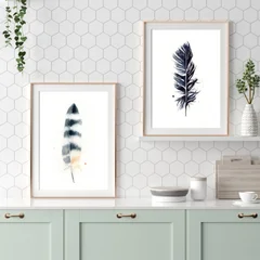 Image of a feather watercolor painting by Shayna Larsen, originals & prints available