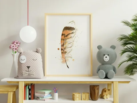 Image of a feather watercolor painting by Shayna Larsen, originals & prints available