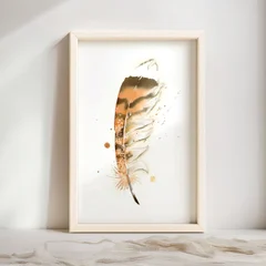 Image of a feather watercolor painting by Shayna Larsen, originals & prints available