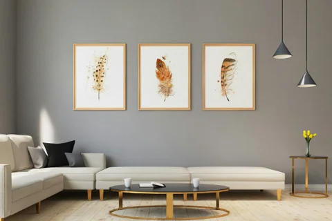 Image of a feather watercolor painting by Shayna Larsen, originals & prints available