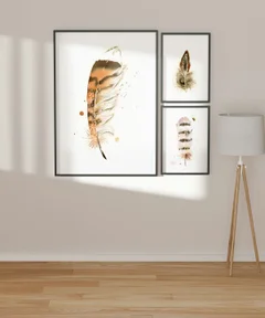 Image of a feather watercolor painting by Shayna Larsen, originals & prints available