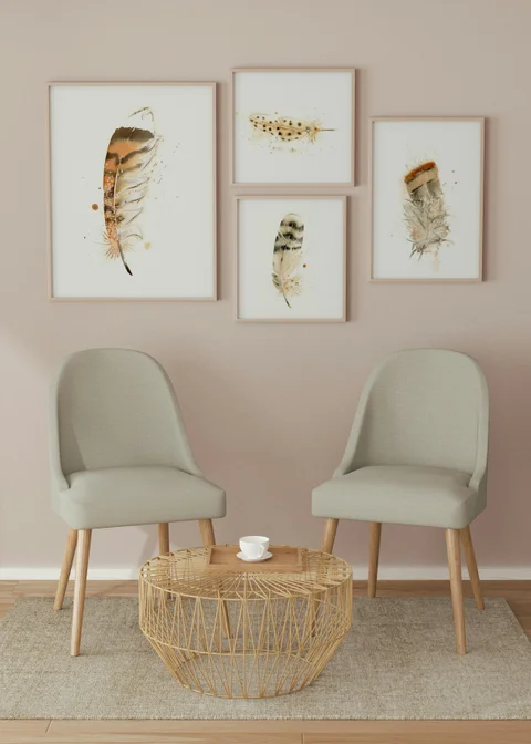 Image of a feather watercolor painting by Shayna Larsen, originals & prints available