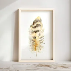 Image of a feather watercolor painting by Shayna Larsen, originals & prints available