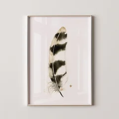 Image of a feather watercolor painting by Shayna Larsen, originals & prints available