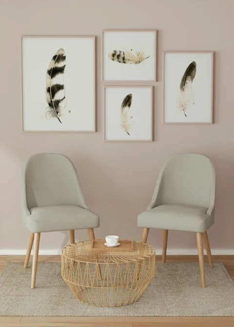 Image of a feather watercolor painting by Shayna Larsen, originals & prints available