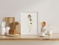 Image of a feather watercolor painting by Shayna Larsen, originals & prints available