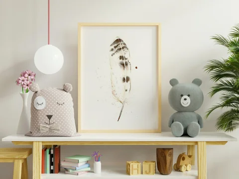 Image of a feather watercolor painting by Shayna Larsen, originals & prints available