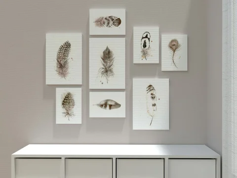 Image of a feather watercolor painting by Shayna Larsen, originals & prints available