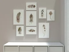 Image of a feather watercolor painting by Shayna Larsen, originals & prints available