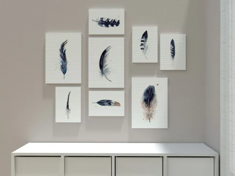 Image of a feather watercolor painting by Shayna Larsen, originals & prints available