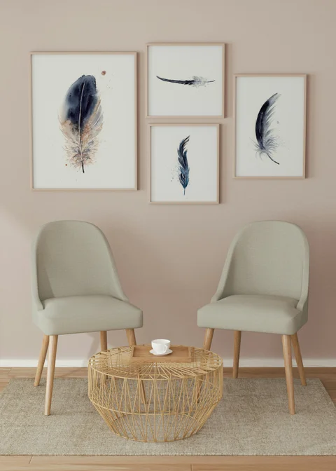 Image of a feather watercolor painting by Shayna Larsen, originals & prints available