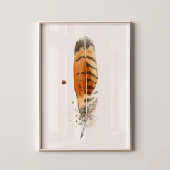 Image of a feather watercolor painting by Shayna Larsen, originals & prints available