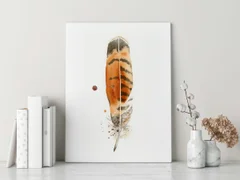 Image of a feather watercolor painting by Shayna Larsen, originals & prints available