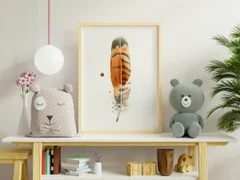 Image of a feather watercolor painting by Shayna Larsen, originals & prints available