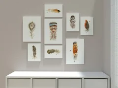 Image of a feather watercolor painting by Shayna Larsen, originals & prints available