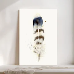 Image of a feather watercolor painting by Shayna Larsen, originals & prints available