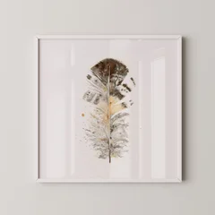 Image of a feather watercolor painting by Shayna Larsen, originals & prints available