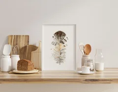 Image of a feather watercolor painting by Shayna Larsen, originals & prints available