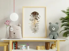 Image of a feather watercolor painting by Shayna Larsen, originals & prints available