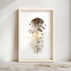 Image of a feather watercolor painting by Shayna Larsen, originals & prints available