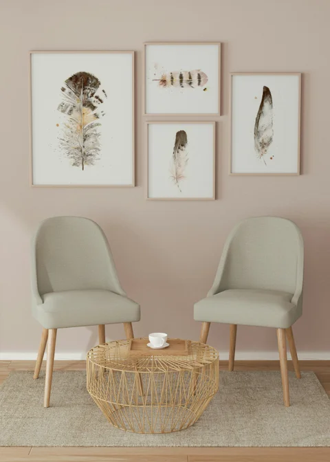 Image of a feather watercolor painting by Shayna Larsen, originals & prints available