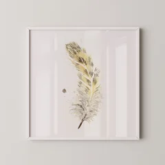 Image of a feather watercolor painting by Shayna Larsen, originals & prints available