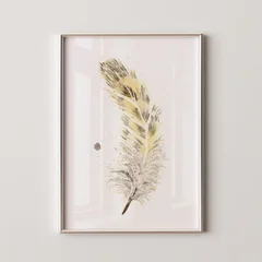 Image of a feather watercolor painting by Shayna Larsen, originals & prints available