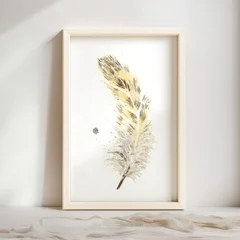 Image of a feather watercolor painting by Shayna Larsen, originals & prints available