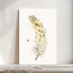 Image of a feather watercolor painting by Shayna Larsen, originals & prints available