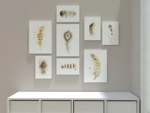 Image of a feather watercolor painting by Shayna Larsen, originals & prints available