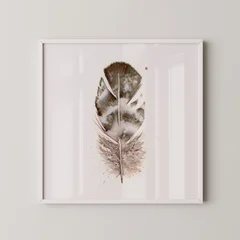 Image of a feather watercolor painting by Shayna Larsen, originals & prints available