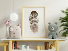 Image of a feather watercolor painting by Shayna Larsen, originals & prints available