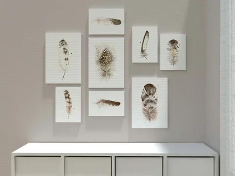 Image of a feather watercolor painting by Shayna Larsen, originals & prints available