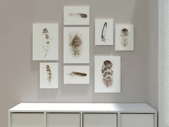 Image of a feather watercolor painting by Shayna Larsen, originals & prints available