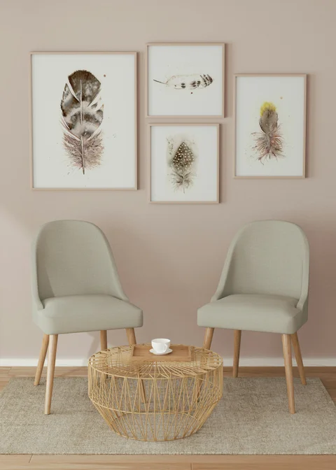 Image of a feather watercolor painting by Shayna Larsen, originals & prints available