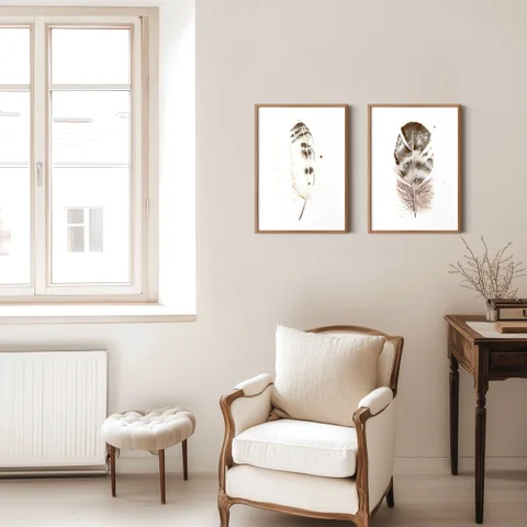 Image of a feather watercolor painting by Shayna Larsen, originals & prints available