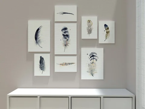 Image of a feather watercolor painting by Shayna Larsen, originals & prints available
