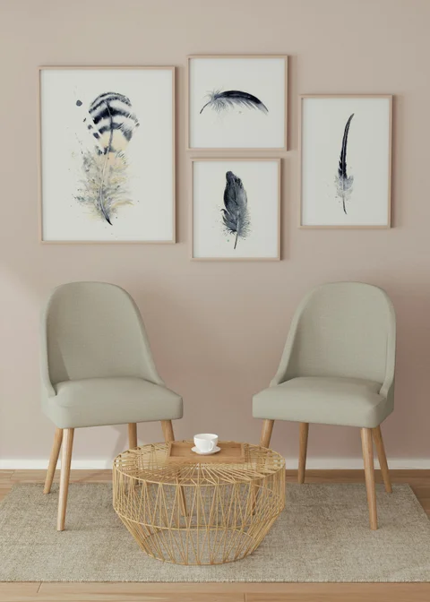 Image of a feather watercolor painting by Shayna Larsen, originals & prints available